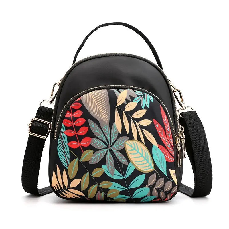 New Arrival Women Girls Printed Backpack Messenger Bag Ethnic Zipper Casual Nylon Cloth Simple Cute Shoulders Bag Backpack