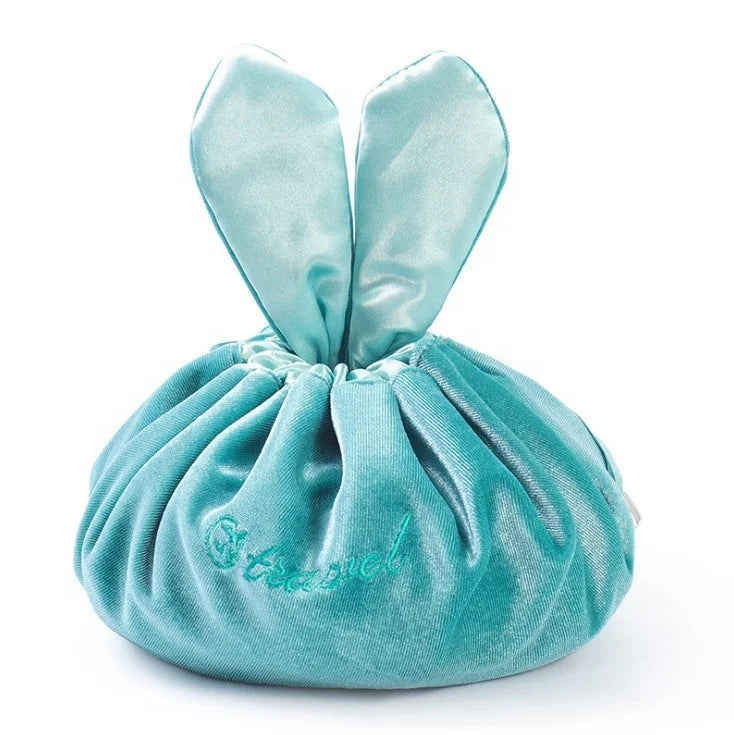 Women's Portable Velvet Mix Colors 61x50cm Soft Drawstring Cosmetic Organizer Makeup Bag for Hair Personal Care
