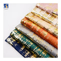 YX788 UK 100% Polyester Gold Stamping Print Velvet Fabric for Sofa 180gsm Anti-Static Bronze Knit Sofa Fabric