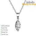 Adodo 8 Niche Design 1Ct Moissanite Pendant Necklace S925 Sterling Silver Horse Eyes Luxury Rhodium for Ladies for Wedding