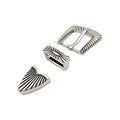 2.5cm Zinc Alloy Cowgirl Belt Buckle  3 Piece Western Pin Belt Buckle Set With Flower Engraved Design Adjustable Belt Buckle