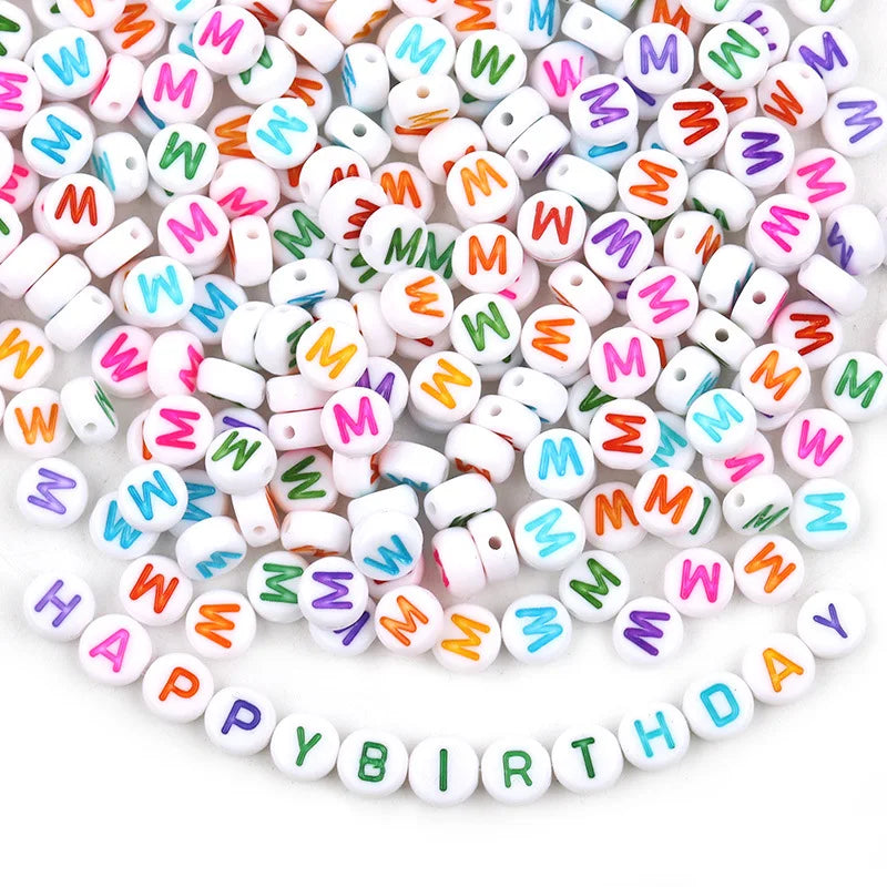 500 Gram 3600pcs Multi-color Acrylic Letter Beads 4*7mm Alphabet Bead Charm for Girls Bracelet DIY Jewelry Accessory