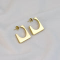 Minimalist Classic Trendy Gold Women Hoop Earrings 18K Gold Plated Stainless Steel Square Gift Earrings