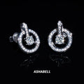 Round Bag Lock Closure D Colour Moissanite Diamond S925 Sterling Silver Earrings  for Women