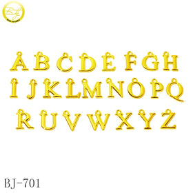 Custom Keychain Gold Charms Making Letter Shape Phone Accessory Metal Name Hang Tags Pendants for Leather Bracelet