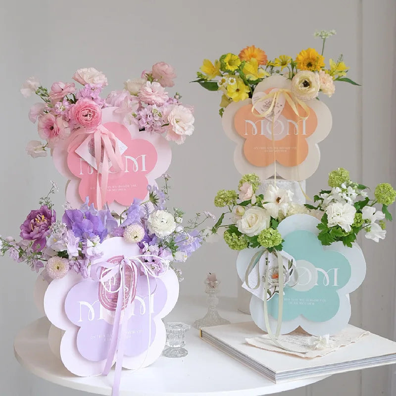 Mother's Day Flower Box 3D Portable Carnation Floral Bouquet Flower Arrangement Box for Flower Packaging