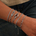 Go Party 5Pcs/Set Twisted Chain Geometric Bracelet Bangle Diamond Crystal Pin Charm Bracelets Punk Paperclip OT Buckle Jewelry