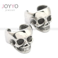 Gothic Hyperbole Biker Skull Clip on Earring Stainless Steel Skull Cuff Earrings Men Hip Hop Non-porous Earring