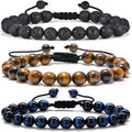 Natural Stone Tiger Eye Bracelet Lava Rock Bracelet Stress Relief Bracelets Unisex Jewelry Gifts