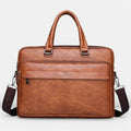 Custom Best Old Retro Shoulder Men 15.6 Brown Pu Leather Laptop Bag