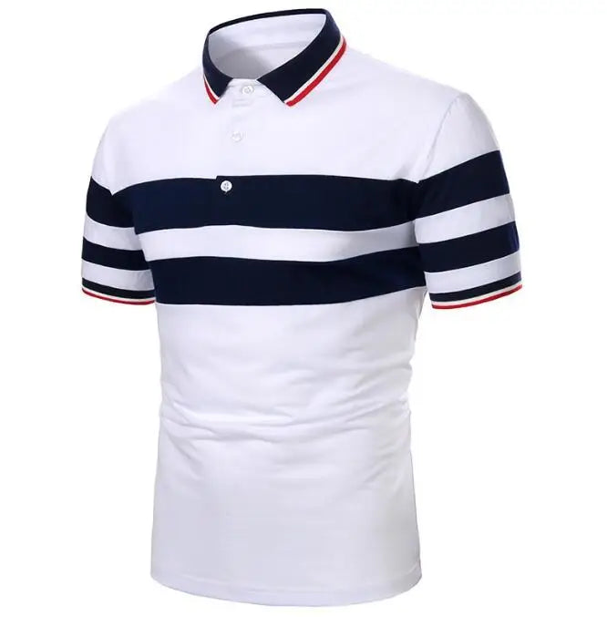 Summer Men's Short Sleeved T-shirt Fashion Splicing Classic Men's Short Sleeved Polo Shirt Customized logo