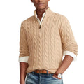 Autumn and Winter Hot Korean Version of the New Top Long-sleeved Solid Color Warm Lapel Knit Sweater Casual Pop Men's Sweater