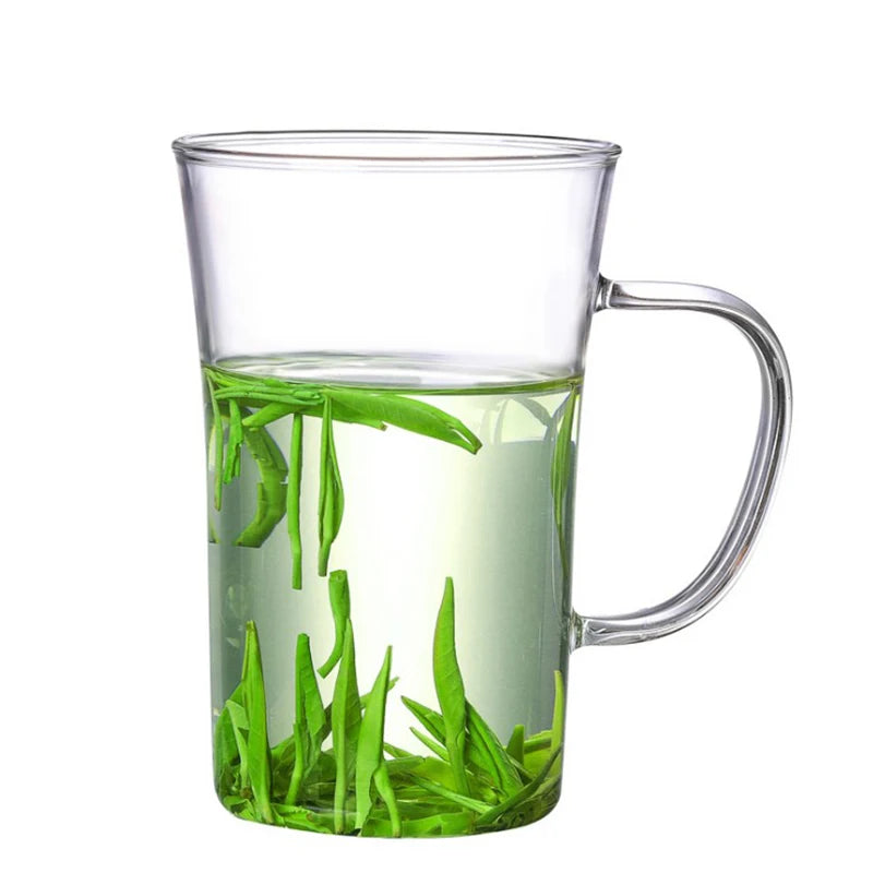 350ml Simple Style Transparent Borosilicate Glass Cup High Temperature Resistant Green Tea Coffee Cappuccino Drinking Mug