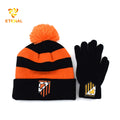 Custom Logo Embroidery Orange Winter Knit Beanie Gloves with Camouflage Argyle Character Cartoon Letter Patterns Jacquard Style