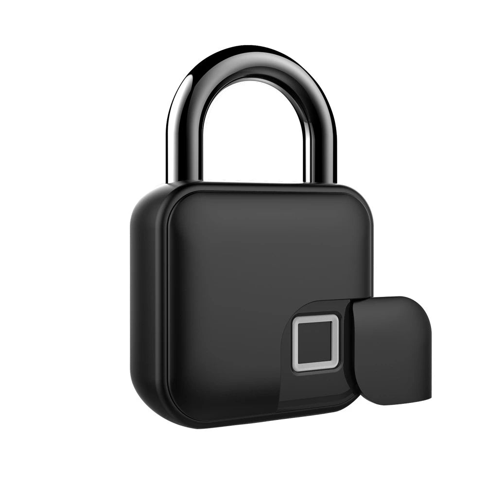 Waterproof Black Glass Door Smart Fingerprint Lock with Charging Stainless Steel Bedroom Cabinet Door