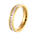 2022 European and American Fashion Personality Stainless Steel 14K Gold Diamond Ring Women Spot Wholesale