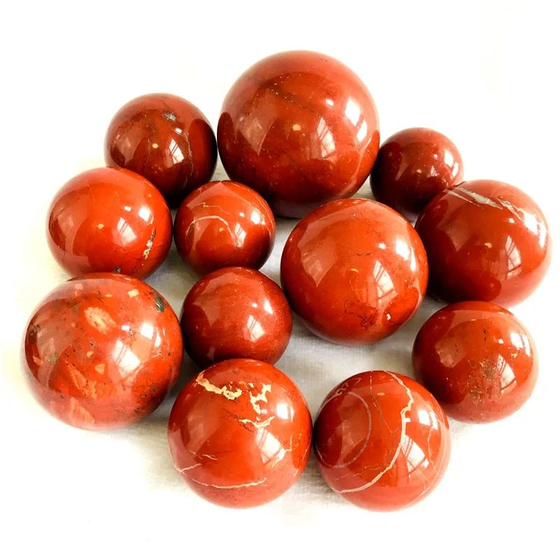 Wholesale Mixed Size High Polished Natural Rock Stone Crystal Balls Red jasper Spheres