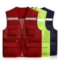 Quality Custom Printed or Embroidery Unisex Reversible Sleeveless Cameraman Photographer Vest Jacket Men's Vests
