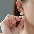 Classic Style Freshwater Shell Pearl Stud Earring for Girls Women Gold-Filled S925 Sterling Silver Flower Shape Party Gift