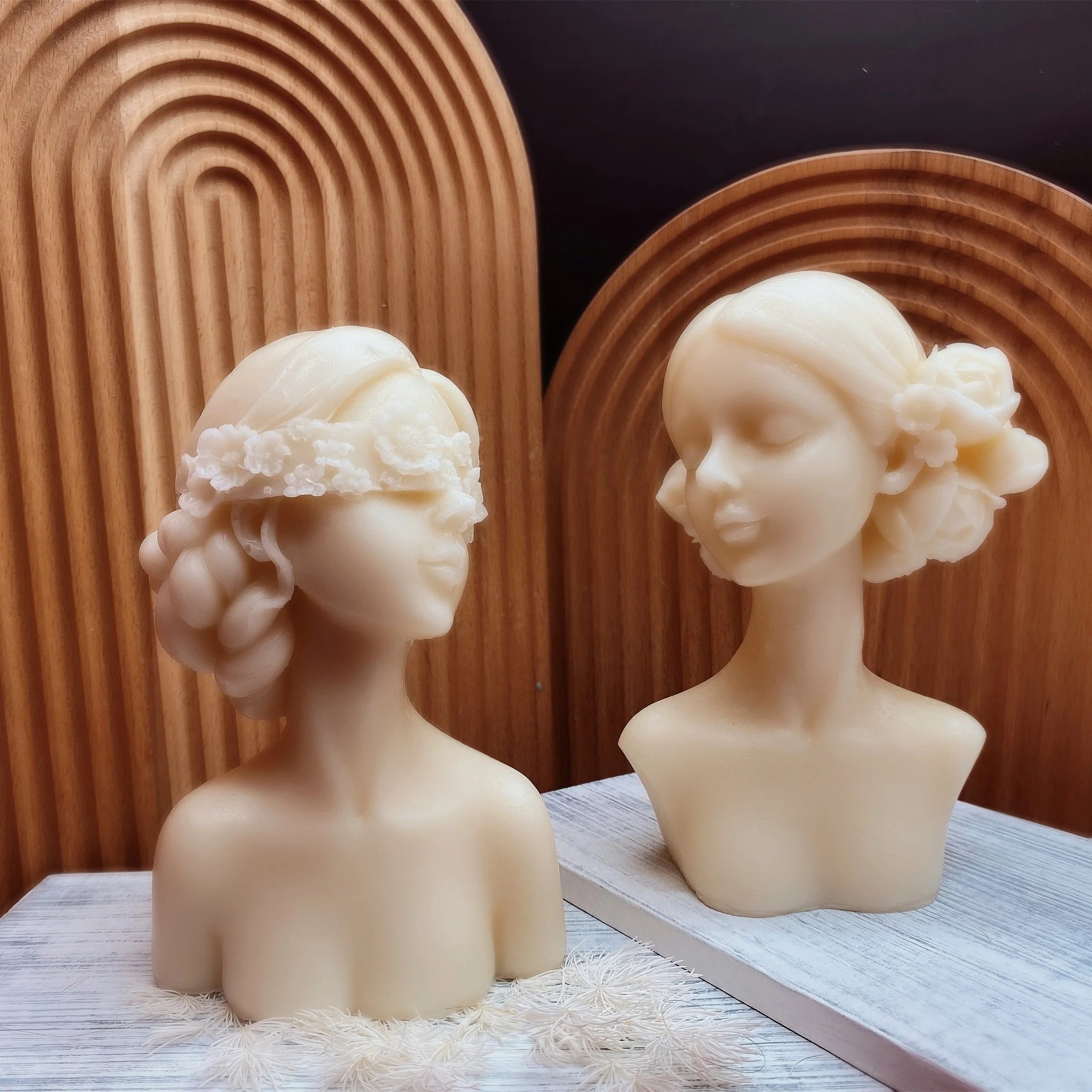 B-5220 DIY Homemade Blindfolded Girl Body Silicone Candle Mold Portrait Plaster Mould Scented Candle Making Supplies Soap Tools