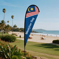 Outdoor Beach Flag Custom logo Advertising Windproof Beach Feather Flag Malaysia Banner and Beach Flags Printing with Pole MegaBDM