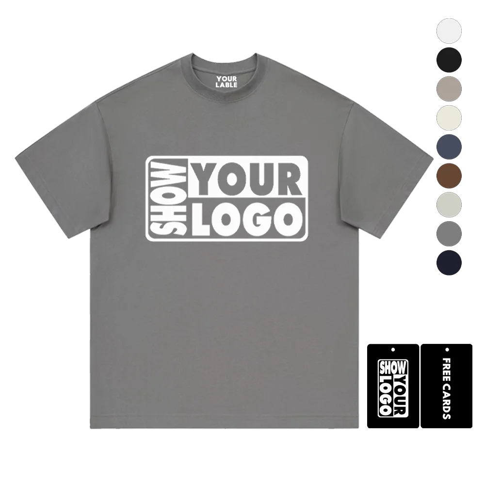 CB073-YPHD27 Heavyweight Cotton With Logo Men Drop Shoulder T-shirt Dtg Print Oversize Black Custom Young People t Shirts