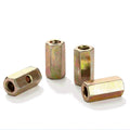China Factory Customized Hardware Yellow Zinc Plated Male Female Hex Threaded Standoff Spacer Coupling Nuts with Hole