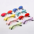 Party Luxury Rhinestone 2025 Trail of Tears Rimless Fire Dripping Women Diamond Sunglasses