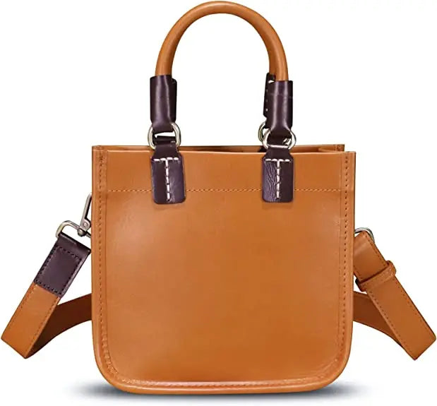 Small Women's Fashion Handbags Genuine Leather Crossbody Shoulder Bag with RFID Polyester Lining Portable for Daily Use