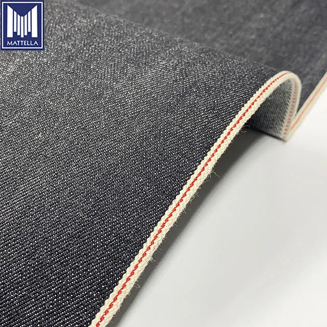 100% Cotton Vintage Narrow Width Premium Black Color Japanese 14oz Raw Selvedge Denim Jeans Fabric for Selvage Pants Jackets