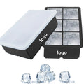 Hot-selling Ice Cube Tray With LOGO Large Size Silicone Flexible 8 Cavity Ice Maker for Whiskey/ Cocktails/Keep Drinks Chilled