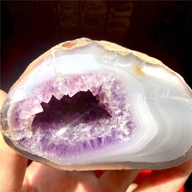 New Arrivals Rough Minerals Specimen Agate Geode Clusters Pink Amethyst Geode for Feng Shui Decoration Natural Crystal Polished MegaBDM