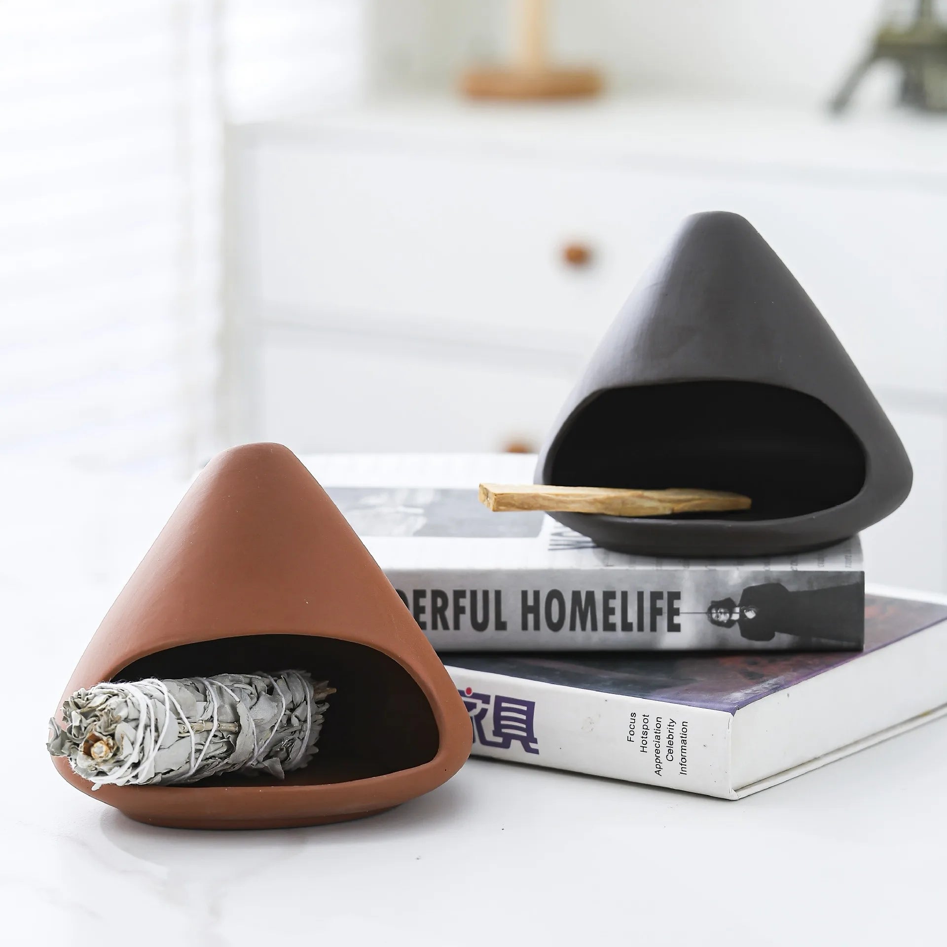 2026 Custom Stick Incense Burner for Wood Scented Ceramic Palo Santo Holder for Home Decor
