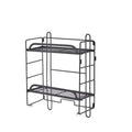 Hongdec HD-N13 Modern Dual Tier Durable Black Tissue Shampoo Storage Rack for Bathroom