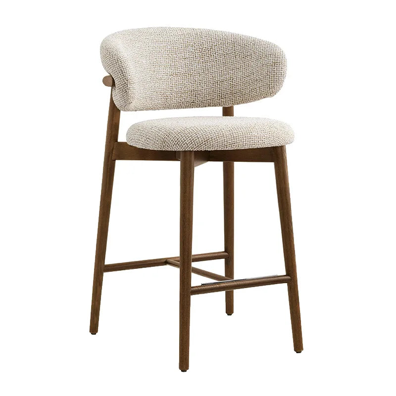Solid Wood Scandinavian Modern Bar Chair Lightweight Commercial Use Living Room Hotel Cafe Luxury Fabric Accessible