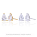 Water Drop Diamond Fashion Jewelry Pure 925 Sterling Silver Stud Earrings Women Men