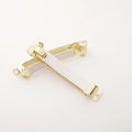 8CM Golden  Metal French Barrettes with White Rubber Tube Plain Hairpins for DIY Women Hair Accessories