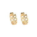 Fine Jewelry 925 Sterling Silver Earrings Geometric Plain Link Chain Shape Gold Plated Hoop Earrings for Women