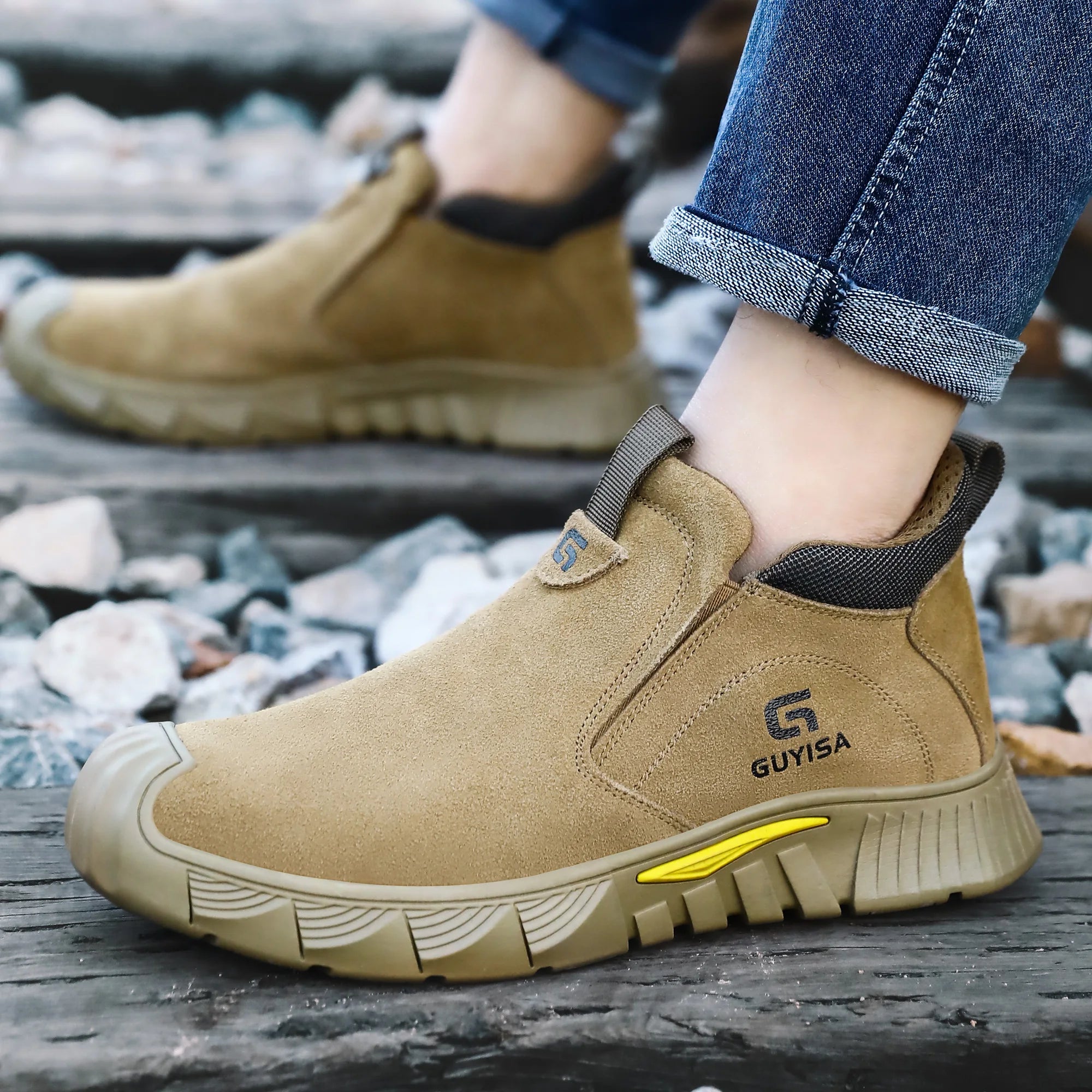 GUYISA Can Accept Custom Safety Boots Steel Toe Welders Safety Boots