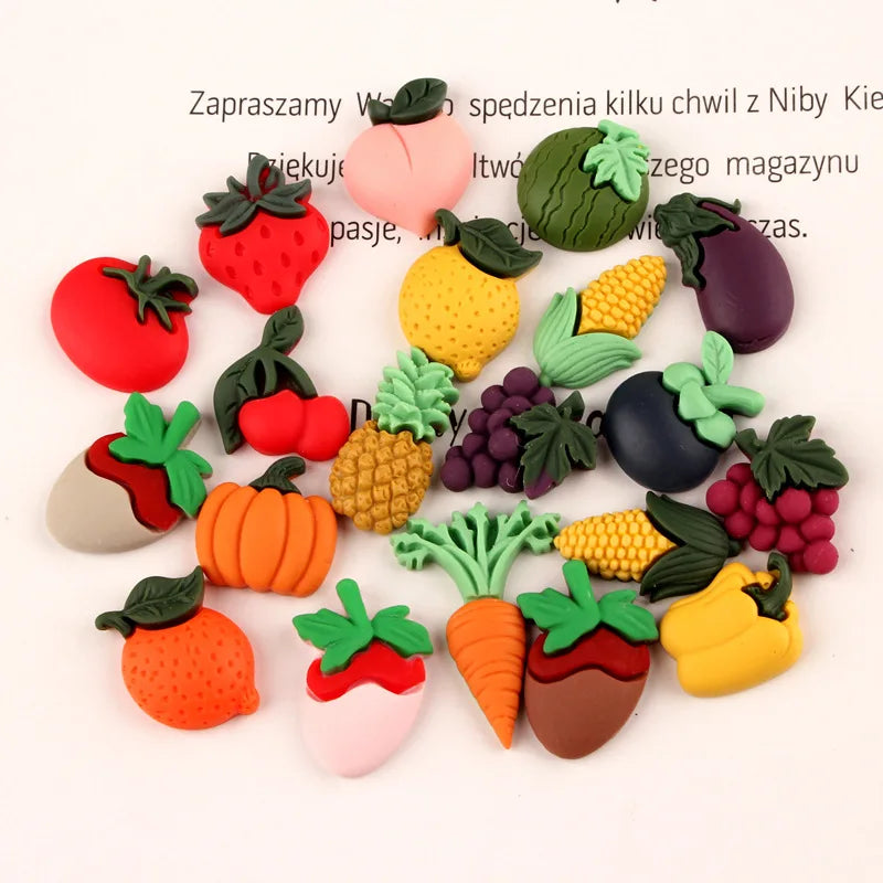 Yiwu Wintop Cheap Price Matt Effect Artificial Fruit Vegetable Shape Flat Back Resin Cabochon for Hair Pin