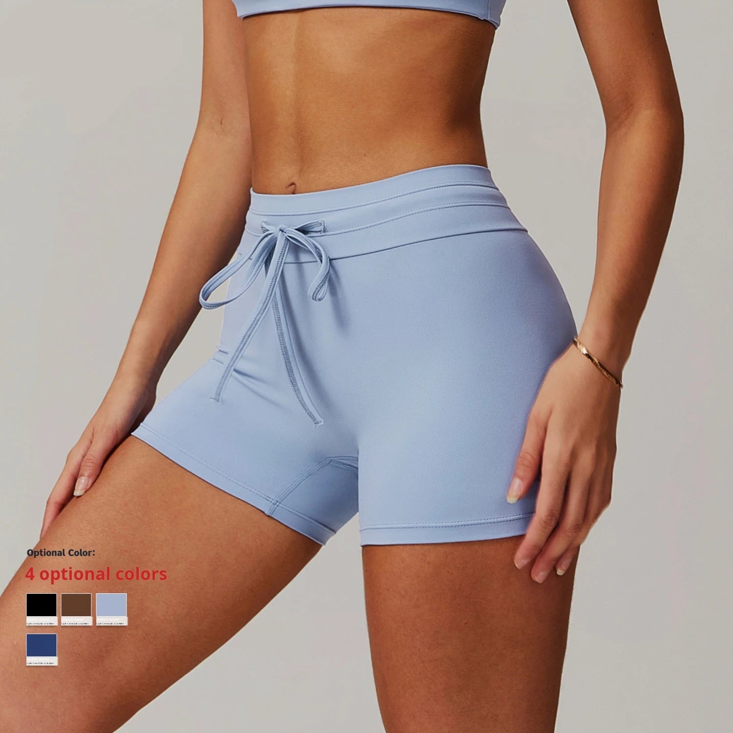 Yungan Hip Lifting Yoga Shorts High Waist and Waist Tight Fitness Shorts for Women Breathable and Tight Sports Shorts