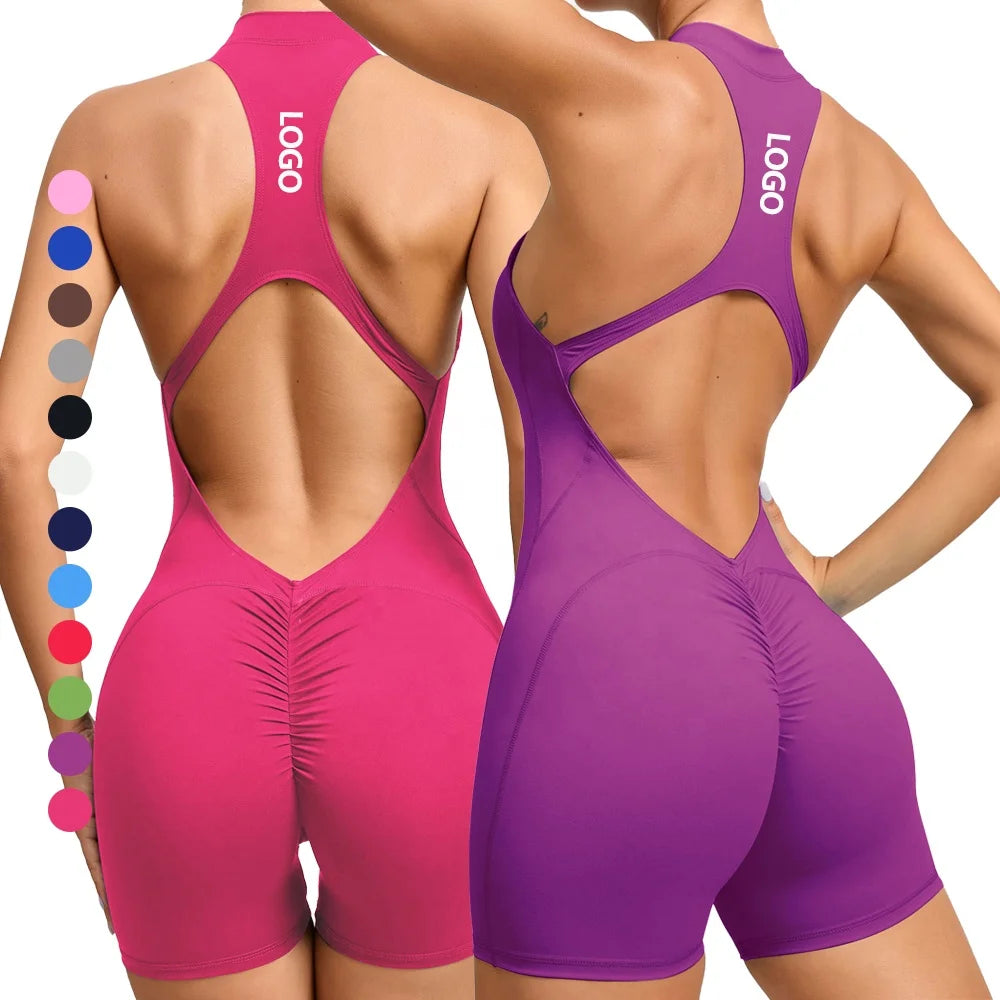 Joyyoung New Fashion Sleeveless Comfortable Nylon Spandex Training Yoga Jumpsuits Playsuits Bodysuits for Women