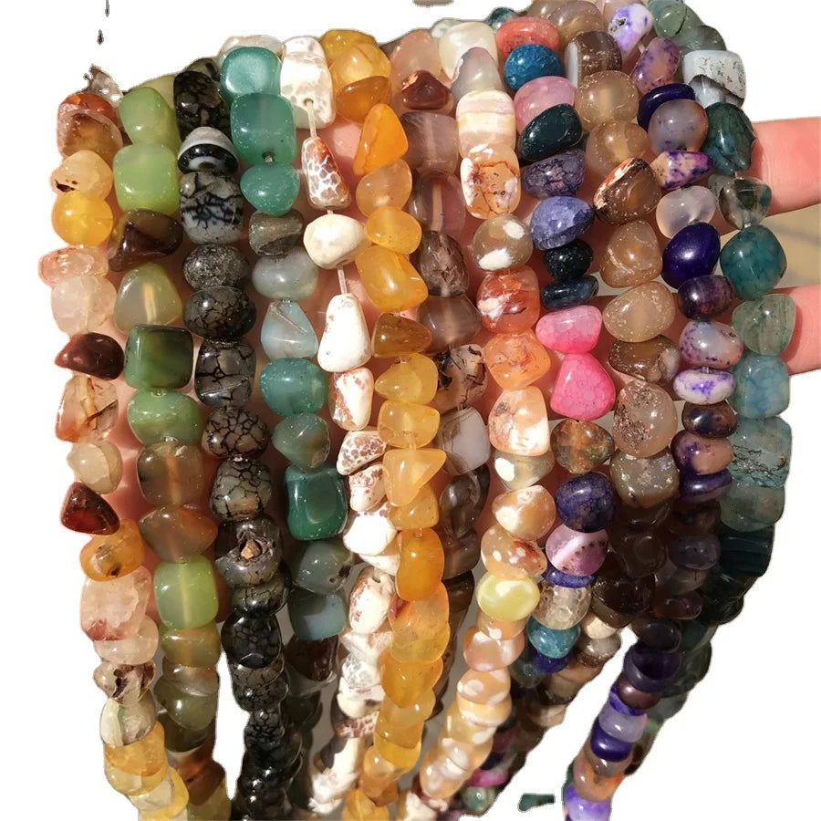 Wholesale Natural Agate Beads 7-10mm Irregular Agate Beads Necklace Crystal Beads for Jewelry Making