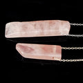 HY Natural Gemstone Raw Rough Stones Pendants Stone Charms Pendant Rose Quartz Necklace Pendulum Pendant for Jewelry Making Jewelry