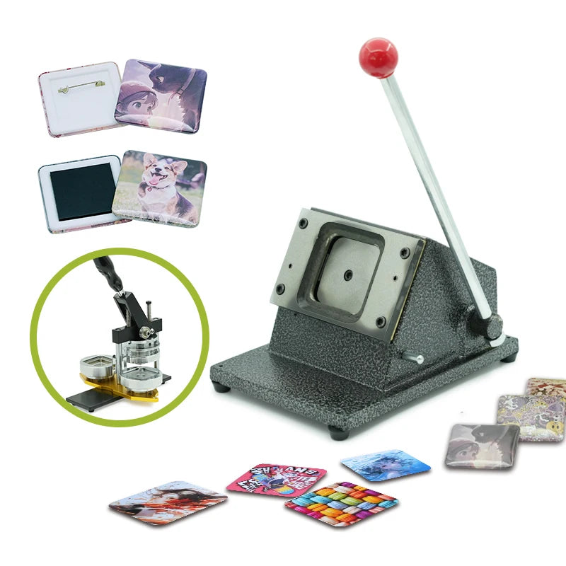 Manual Design Square Badge Paper Cutter Flatbed Metal Die Cutter for Badge Making