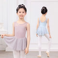 Children Sleeveless Ballet Leotard Girls Nylon Rhinestone Contrast Color Dance Bodysuit