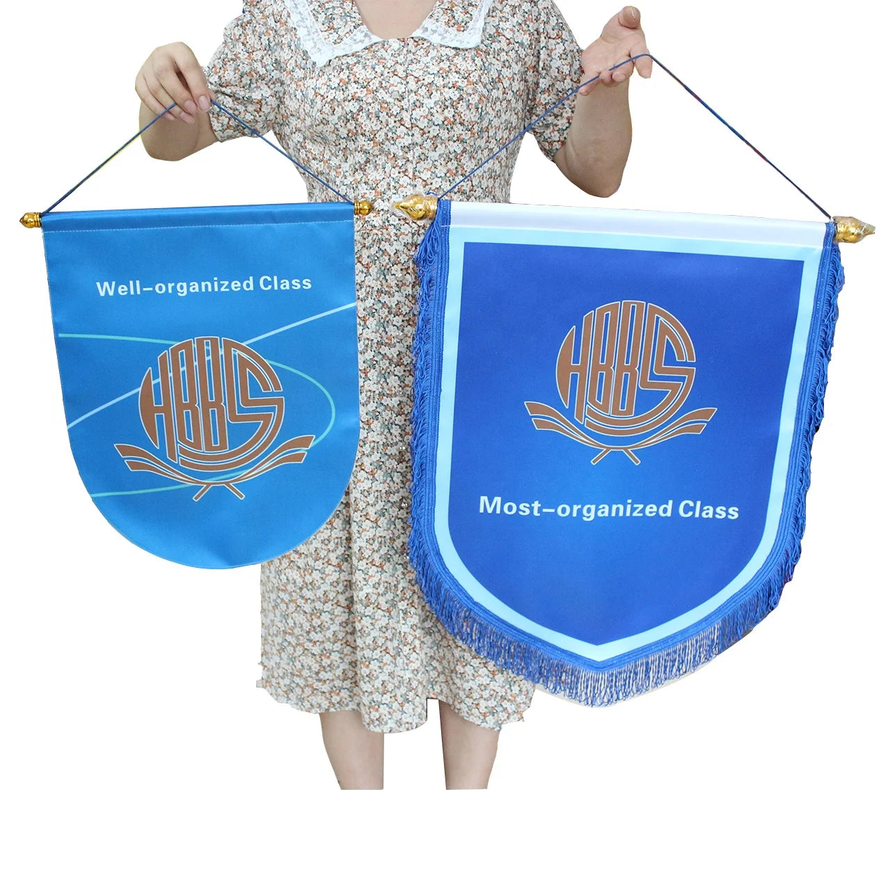 Custom Design Silk Satin Hanging Flag Podium Pennant Banner Bannerette Wall Hanging Flag Gift Flag Factory