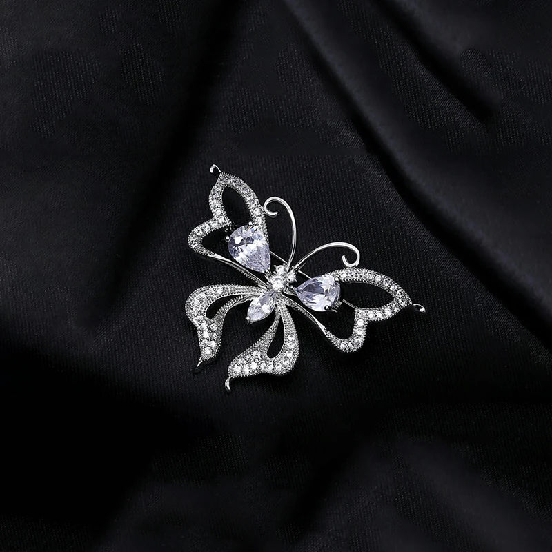 Luoyan Trendy Exquisite Wedding Gift Pearl Lapel Pins Accessories Jewelry Unique Fashion Swan Bow Butterfly Zircon Brooches