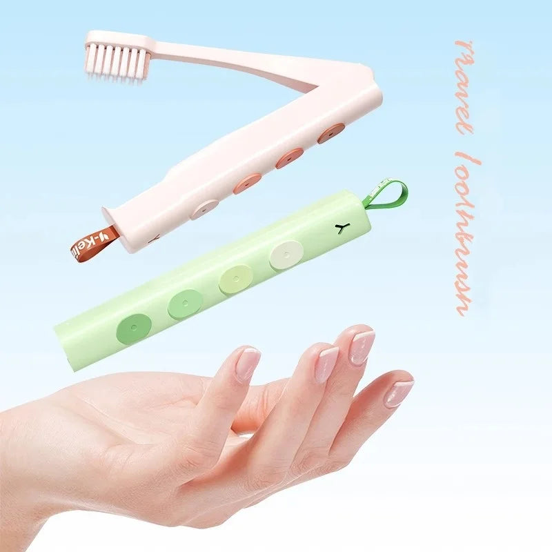 Travel Foldable Toothbrush Effectively Improve Oral Hyginene With Soft Bristles Wide Head Soft Bristle Cleaning Toothbrush