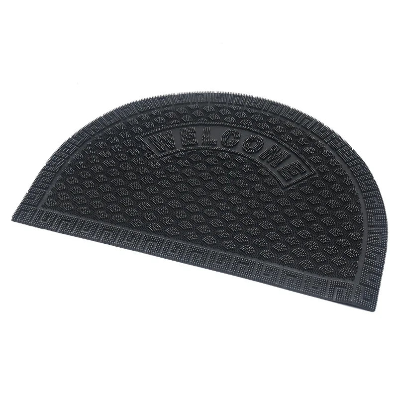 Cushioned Indoor/outdoor Non-slip Door Mat Durable Easy Clean Entryway Semi-circular Design for Home Foyer Premium Stylish PVC